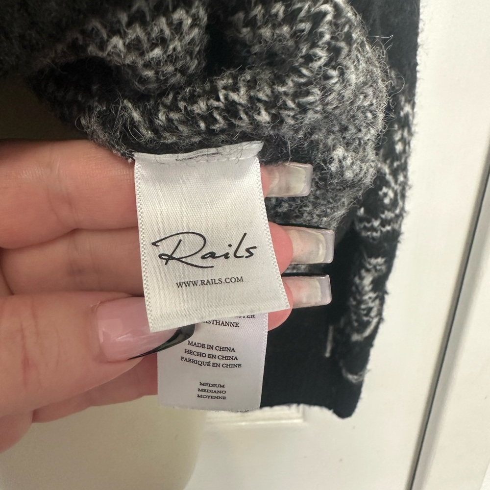 Rails Black and White Animal Print Sweater - Picture 2 of 11
